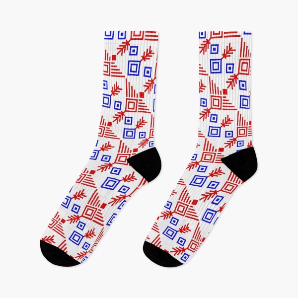 Item preview, Red White & Blue Songket Crossed Lines & Squares Compositions designed and sold by Alchemy-A-La-G.