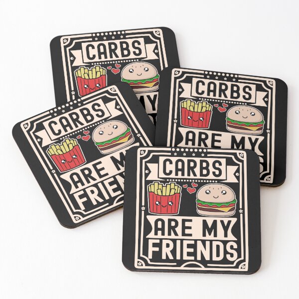 Item preview, Carbs Are My Friends | Cute Hamburger and Fries - Black w/ Beige Text designed and sold by PearlMoonGrapes.