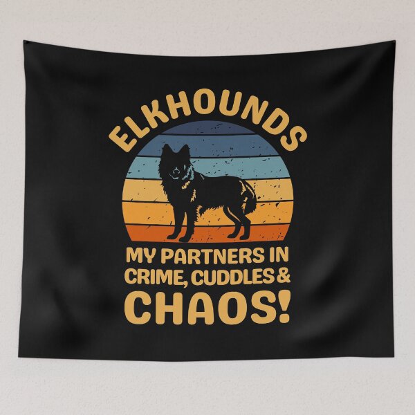 Item preview, Elkhounds My Partners In Crime Cuddles & Chaos designed and sold by AussieWonders.