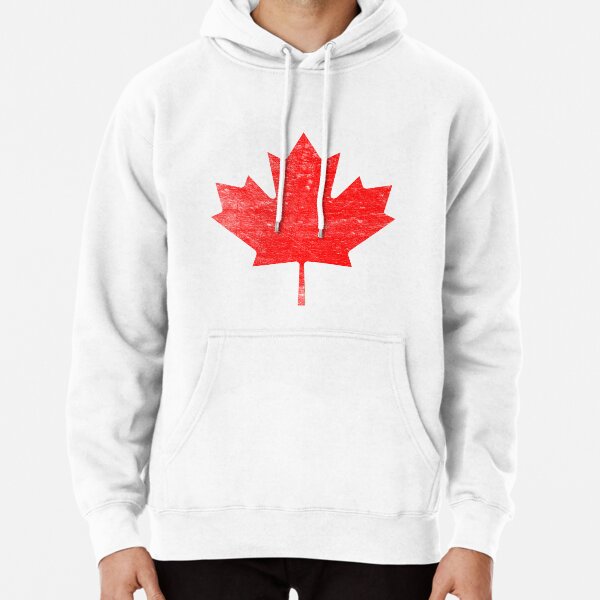 Canadian Hockey Maple Leaf Canada Sports Pride Puck Men's Hooded Sweatshirt