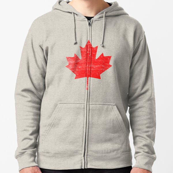 Canada Supporter Men's Hoodie Canadian Maple Leaf Red Flag