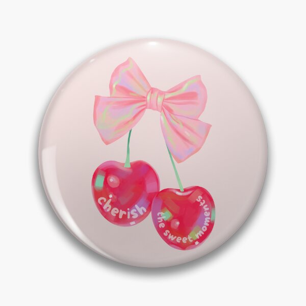 Item preview, Cherish the Sweet Moments | Holographic Coquette Cherry Pink Bow  designed and sold by Kimochi-Shop.