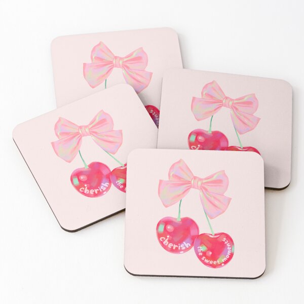 Item preview, Cherish the Sweet Moments | Holographic Coquette Cherry Pink Bow  designed and sold by Kimochi-Shop.