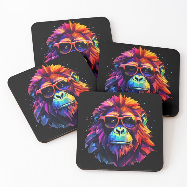Item preview, Orangutan Vibrant Animal Art Pop Art Style Black/Transparent designed and sold by kakarikihill.