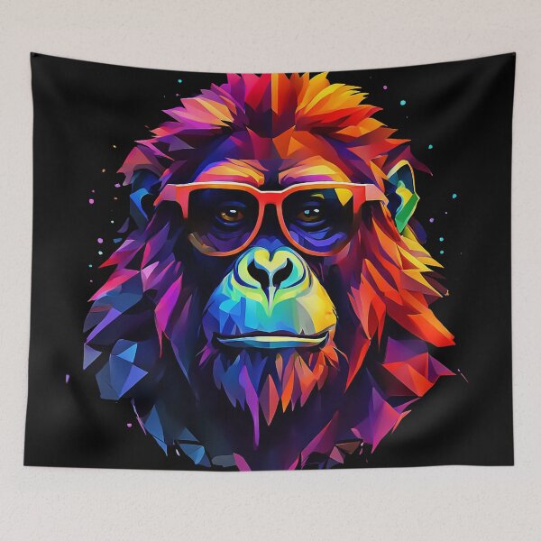 Item preview, Orangutan Vibrant Animal Art Pop Art Style Black/Transparent designed and sold by kakarikihill.