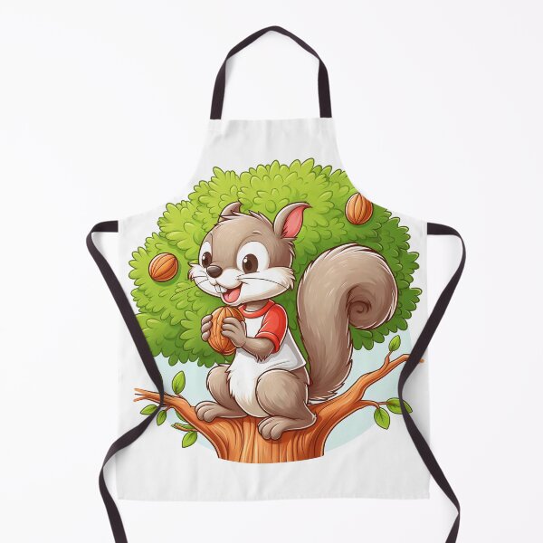 Item preview, cartoon of a squirrel wearing a t-shirt eating nuts on a tree designed and sold by MzulhilmiZam.