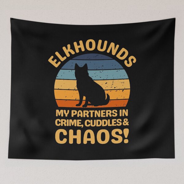 Item preview, Elkhounds My Partners In Crime Cuddles & Chaos designed and sold by AussieWonders.