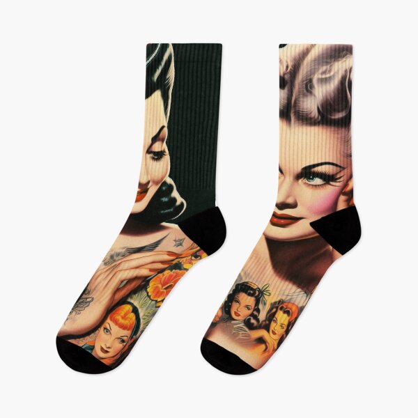 Item preview, Vintage Tattoo Pin-ups designed and sold by PulpVintage.