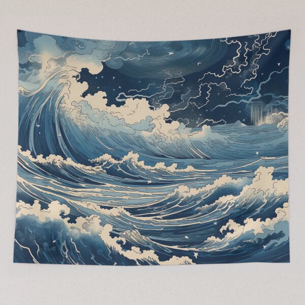 Item preview, Thunderstorm at Sea Hokusai 5 designed and sold by AstroRisq.