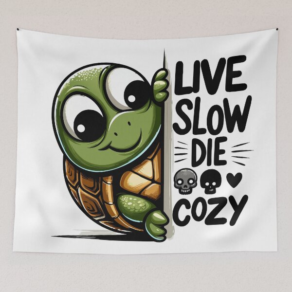 Item preview, Live Slow Die Cozy: peek Turtle designed and sold by Designowner.