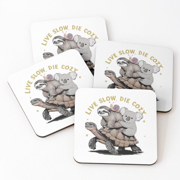 Item preview, Live Slow Die Cozy: Adorable Trio of Friends Illustration designed and sold by Designowner.