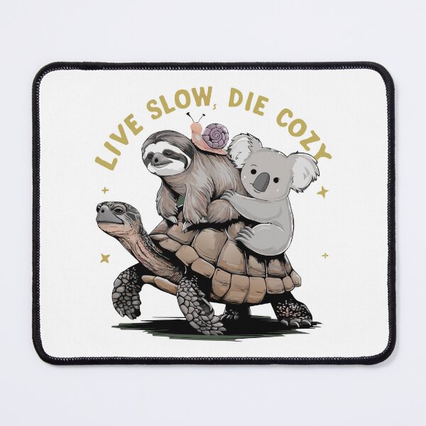 Item preview, Live Slow Die Cozy: Adorable Trio of Friends Illustration designed and sold by Designowner.