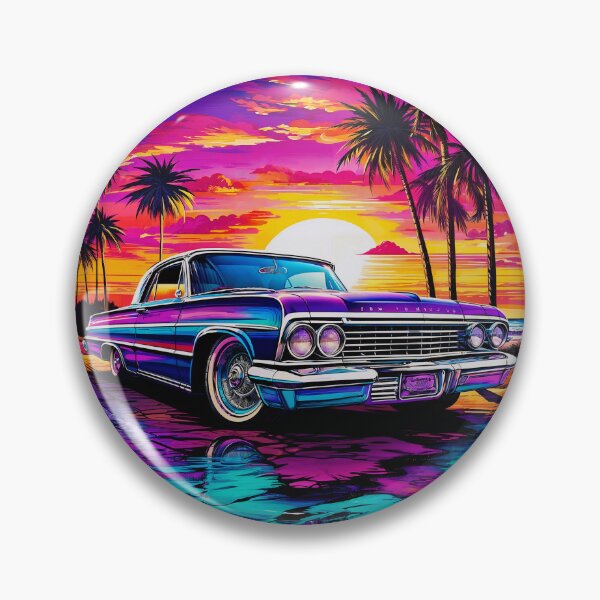 Item preview, Impala classic car on the beach designed and sold by PixelCraftDSG.