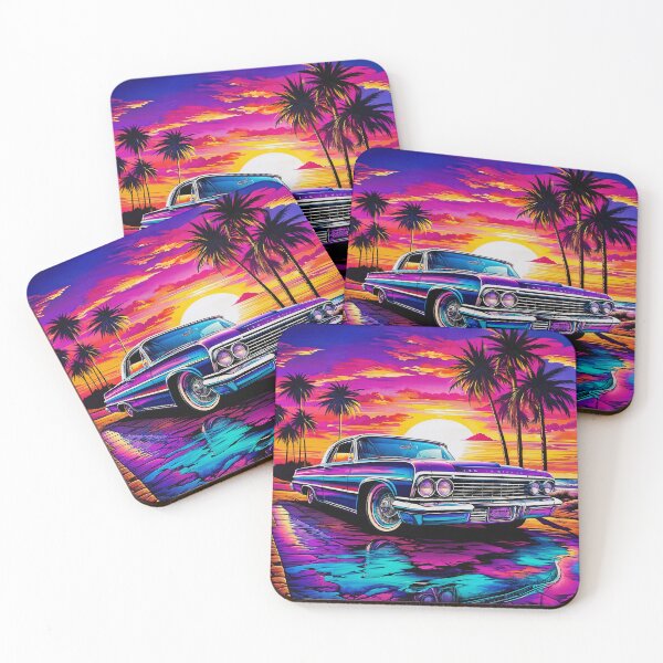 Item preview, Impala classic car on the beach designed and sold by PixelCraftDSG.