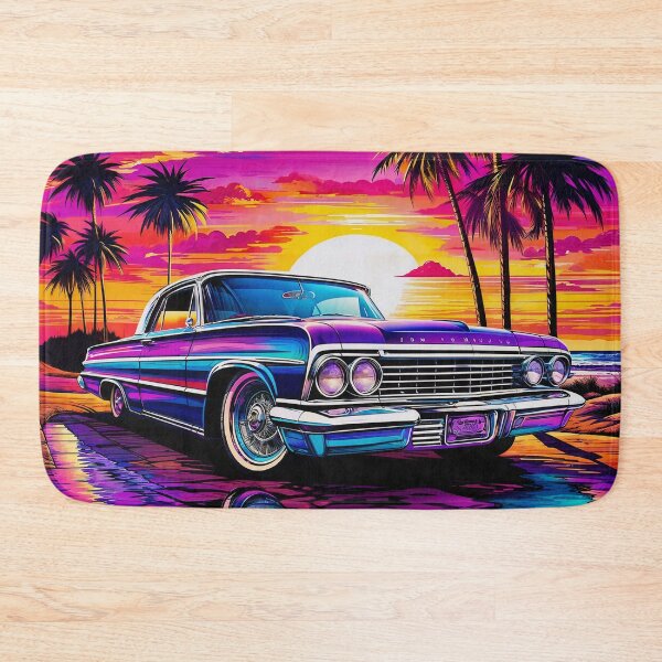 Item preview, Impala classic car on the beach designed and sold by PixelCraftDSG.