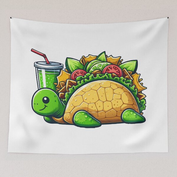 Item preview, Turtle Taco Delight: Fun Foodie Illustration designed and sold by Designowner.