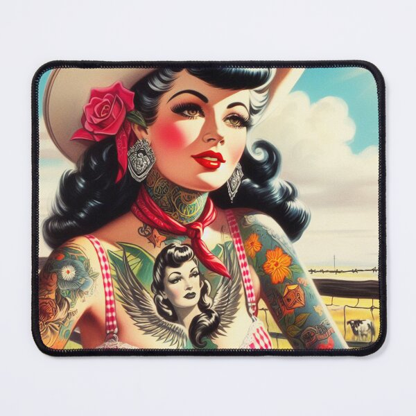Item preview, Vintage Tattooed Cowgirl designed and sold by PulpVintage.