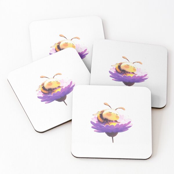 Item preview, Bee sitting on Purple flower designed and sold by PurrfectoPrints.