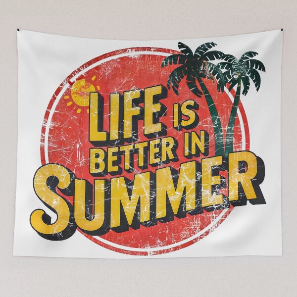 Item preview, Vintage summer design inspired by illustration with the text "LIFE IS BETTER IN SUMMER" designed and sold by elglotonmusical.