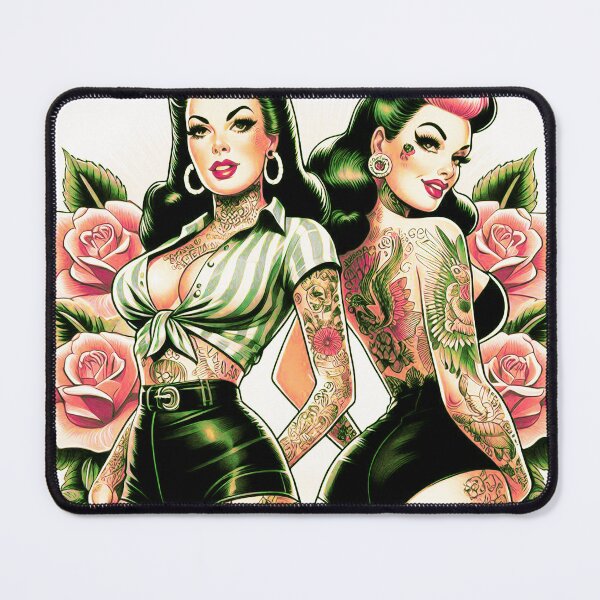 Item preview, Vintage Tattooed Girls designed and sold by PulpVintage.