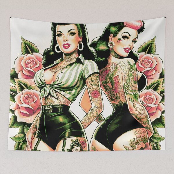 Item preview, Vintage Tattooed Girls designed and sold by PulpVintage.