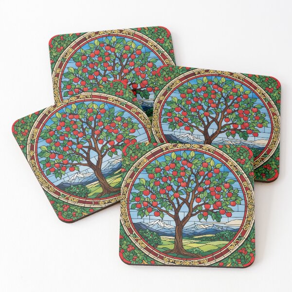 Item preview, Stained Glass Apple Tree designed and sold by ChanceTwoArt.