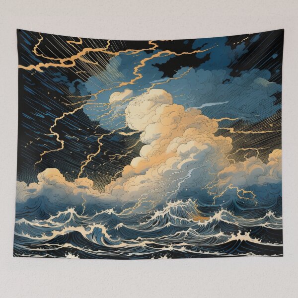 Item preview, Thunderstorm at Sea Hokusai 8 designed and sold by AstroRisq.