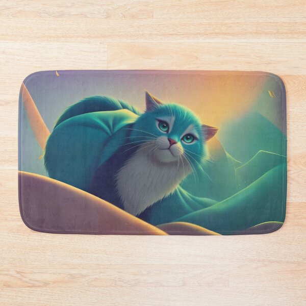 Item preview, Teal Cat Among Blue Mountains designed and sold by Namelesssss458.