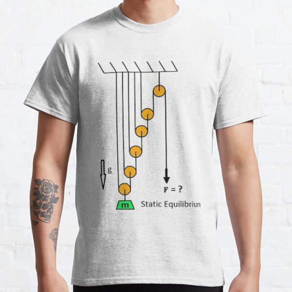 Physics, problem, Mechanics, Newton&#39;s laws, f=mg, cords, cord, pulley, #Physics, #problem, #Mechanics, #NewtonsLaws, #f=mg, #cords, #cord, #pulley Classic T-Shirt