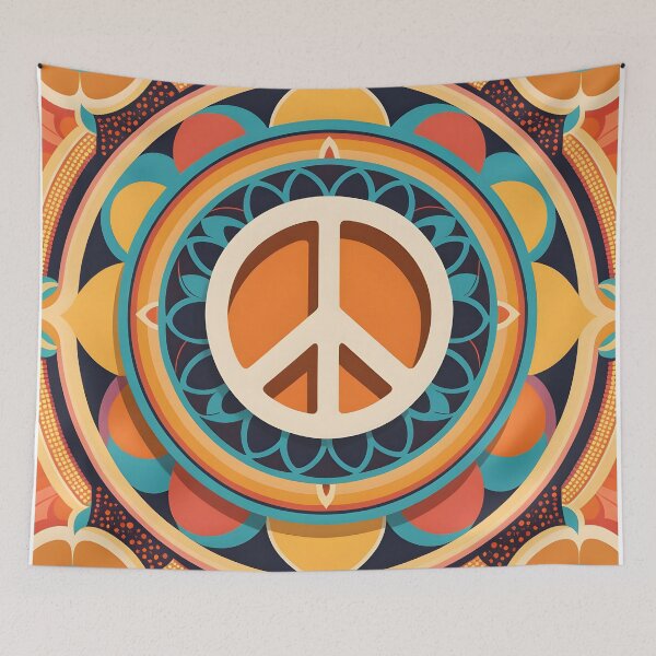 Item preview, Retro 70s Peace Sign designed and sold by Prints and Lifestyle.