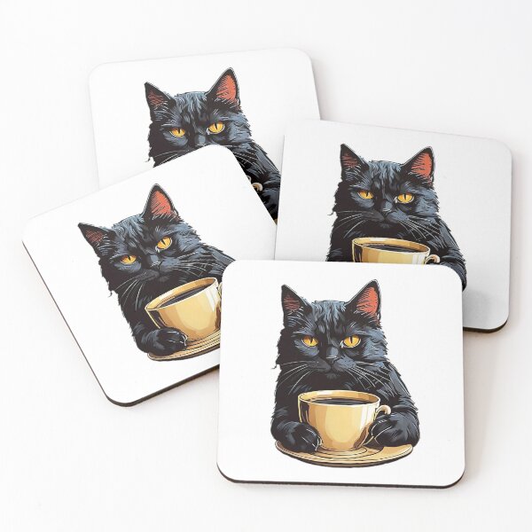 Item preview, Cat drinking coffee #4 designed and sold by thesnakeater.