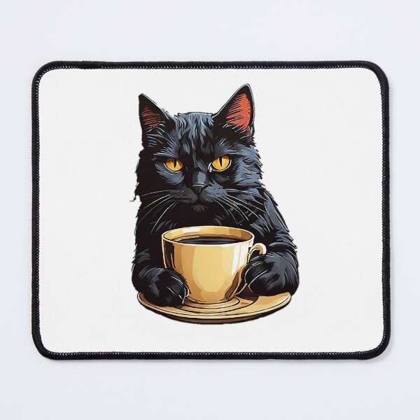 Item preview, Cat drinking coffee #4 designed and sold by thesnakeater.