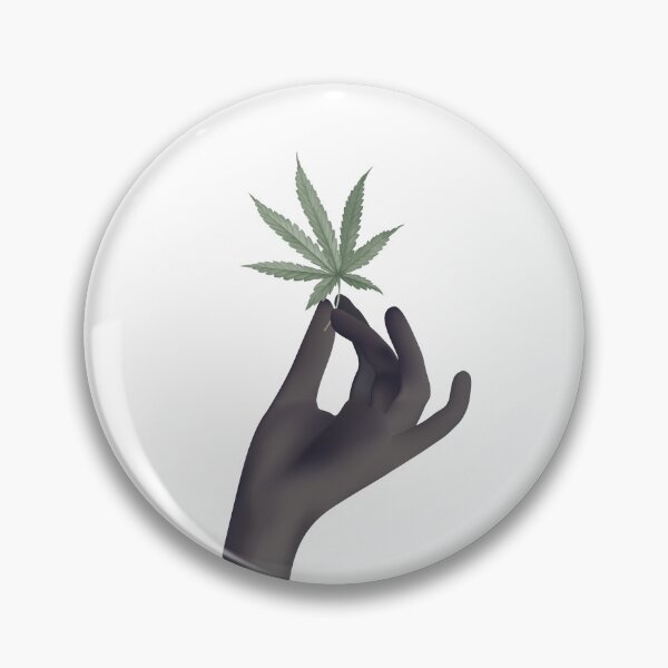 Item preview, A hand holding cannabis leaves designed and sold by momoxsama.