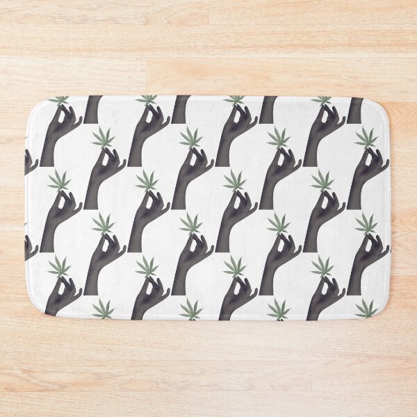 Item preview, A hand holding cannabis leaves designed and sold by momoxsama.