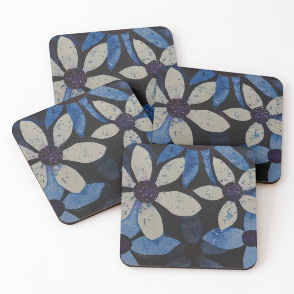 Item preview, BLUE FLOATING FLOWERS designed and sold by Deanna Neilan.