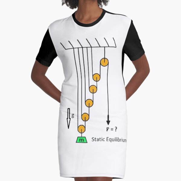 Problem, Mechanics, Newton&#39;s laws, f=mg, cords, cord, pulley,  weight Graphic T-Shirt Dress