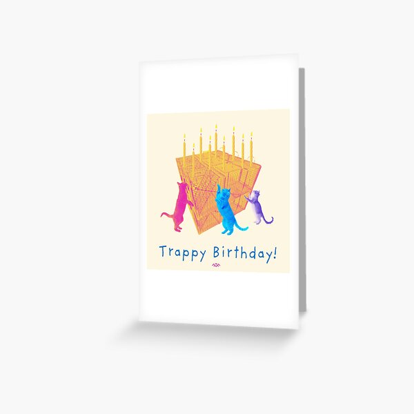 Item preview, Cream Trappy Birthday Card TNR Feral Cat designed and sold by 1Felinophile.