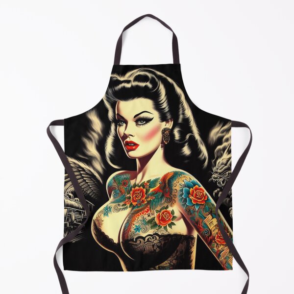 Item preview, Hot Vintage Tattoo Pin-up designed and sold by PulpVintage.