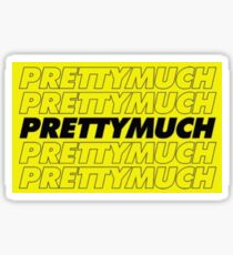 PRETTYMUCH LOGO YELLOW & WHITE Sticker