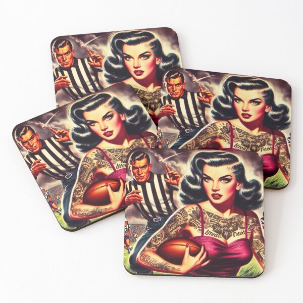 Item preview, Vintage Football Pin-up designed and sold by PulpVintage.