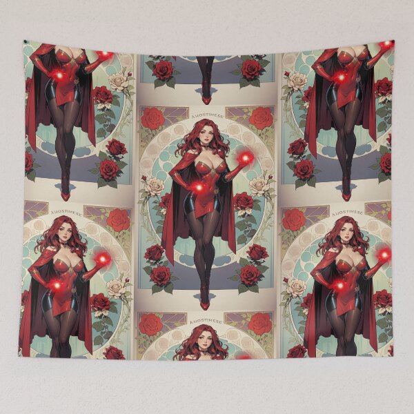 Item preview, Wanda, Queen Witch of Scarlet, Cosplay Art Nouveau #4 - Multiverse Collection - Fan AI Art - Pop Art - AI Generated Art designed and sold by skyeworldmedia.