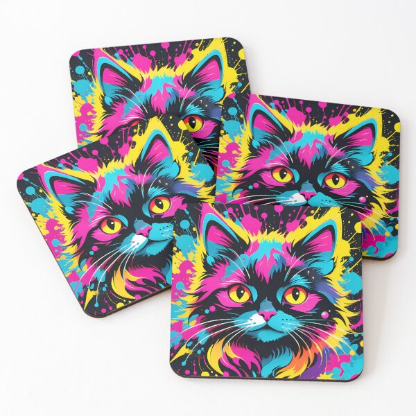 Item preview, Vibrant Paint Splashes Cat designed and sold by mrhighsky.
