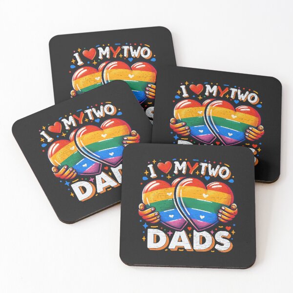Item preview, I Love My Two Dads with Rainbow Hug Heart designed and sold by Lollipoppastel.