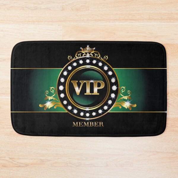 Item preview, VIP member, design casino theme with trick on the black-green background, gold, label,  designed and sold by NatalkaP.