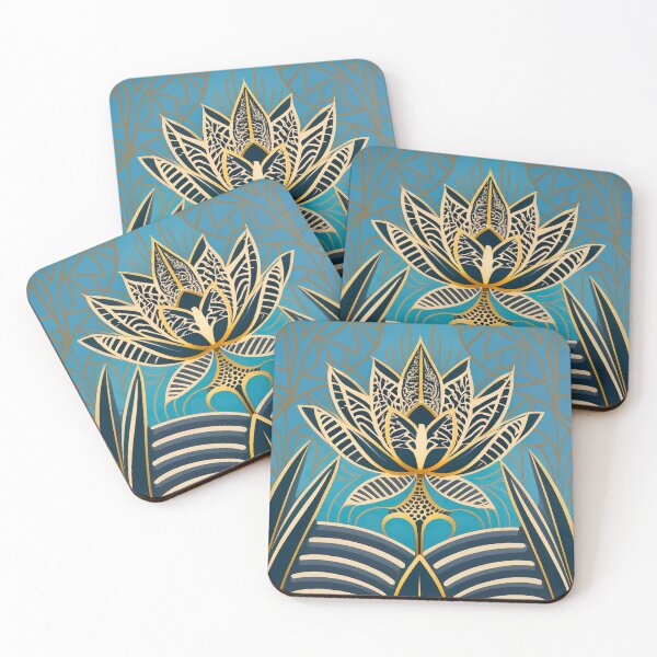 Item preview, Art Deco Lotus Blossom Elegant Floral Designs designed and sold by Tamas Das.