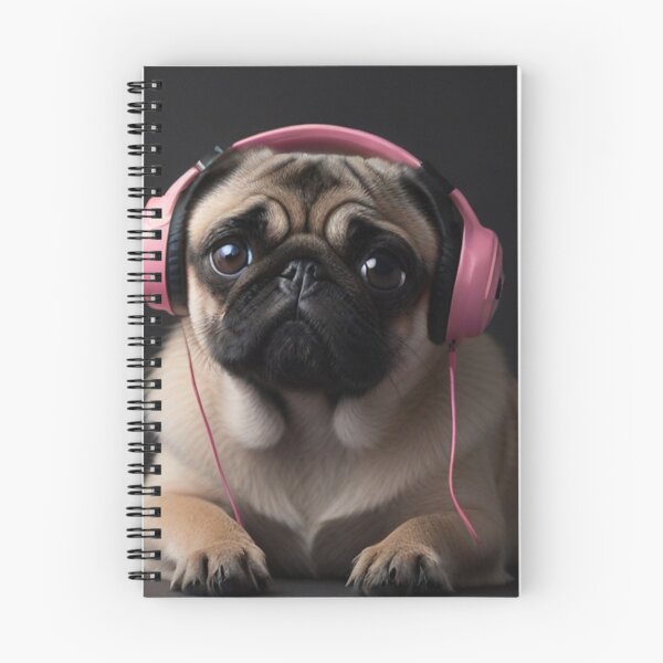 Item preview, beautiful girl pug listening to music  designed and sold by melyD74.