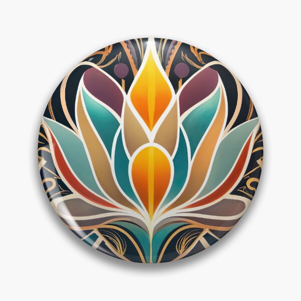 Item preview, Lotus Flower Art Deco Classic Floral Illustrations designed and sold by Tamas Das.