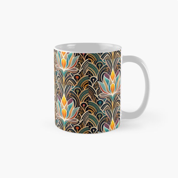 Item preview, Lotus Flower Art Deco Classic Floral Illustrations designed and sold by Tamas Das.