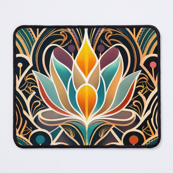 Item preview, Lotus Flower Art Deco Classic Floral Illustrations designed and sold by Tamas Das.