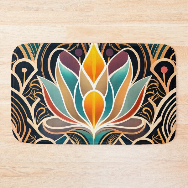 Item preview, Lotus Flower Art Deco Classic Floral Illustrations designed and sold by Tamas Das.